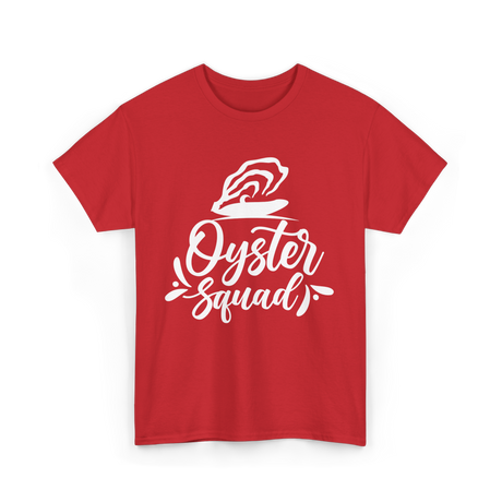 Oyster Squad Oyster Shucking T-Shirt - Red