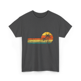 Palm Tree Sunset Beach T-Shirt - Dark Heather