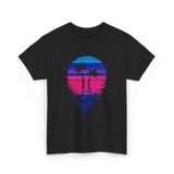 Palm Tree Sunset Tropical Vibe T-Shirt - Black