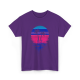 Palm Tree Sunset Tropical Vibe T-Shirt - Purple