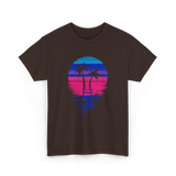 Palm Tree Sunset Tropical Vibe T-Shirt - Dark Chocolate