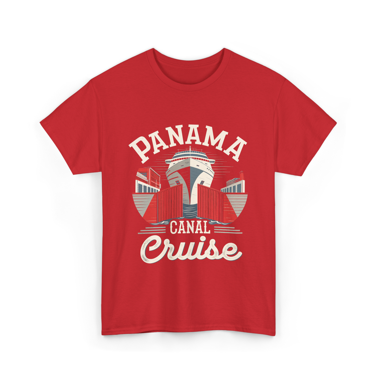 Panama Canal Cruise Nautical Adventure T-Shirt - Red