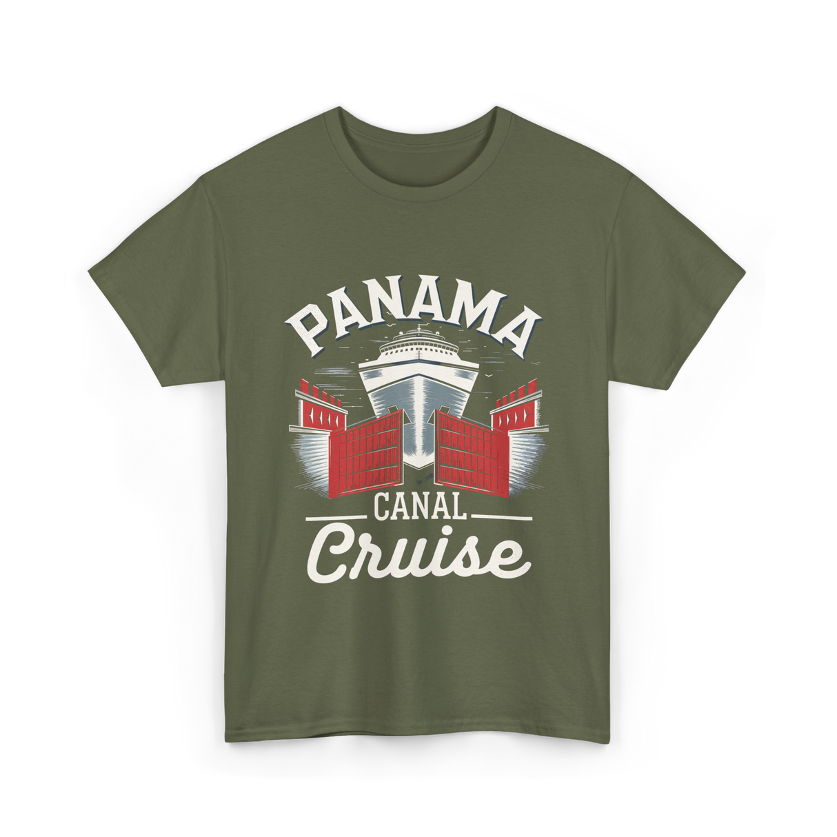 Panama Canal Cruise Travel T-Shirt - Military Green