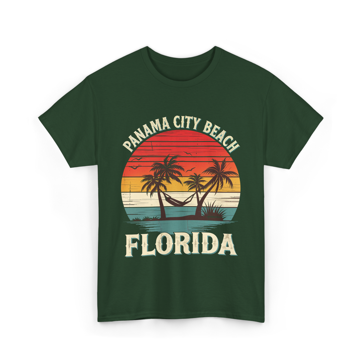 Panama City Beach Florida Vacation T-Shirt - Forest Green