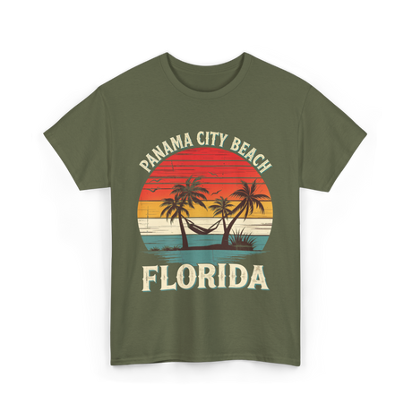 Panama City Beach Florida Vacation T-Shirt - Military Green