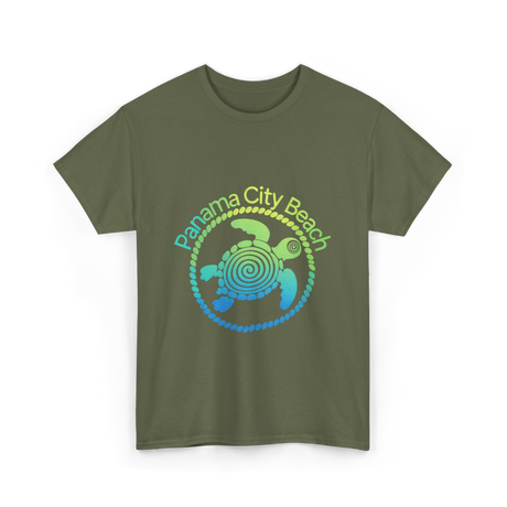 Panama City Beach Turtle Ocean T-Shirt - Military Green