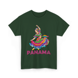 Panama Cultural Dancing Panama T-Shirt - Forest Green