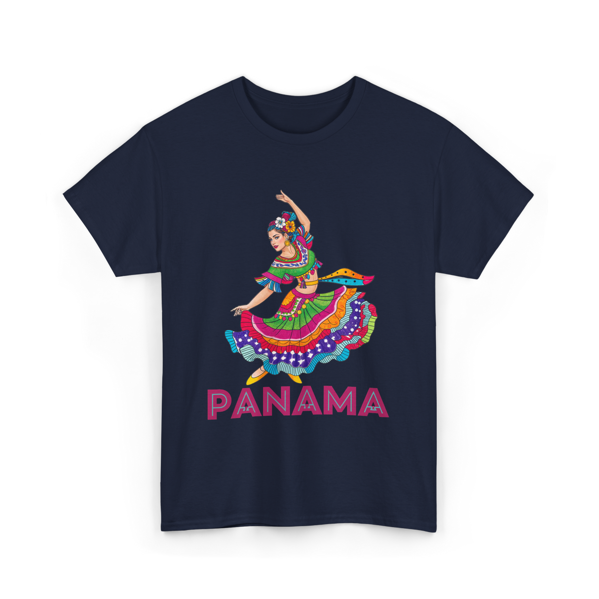 Panama Cultural Dancing Panama T-Shirt - Navy