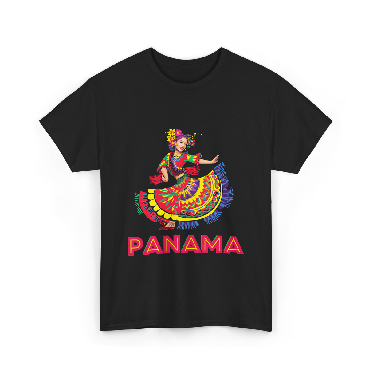 Panama Dance Colorful Culture T-Shirt - Black