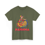 Panama Dance Colorful Culture T-Shirt - Military Green