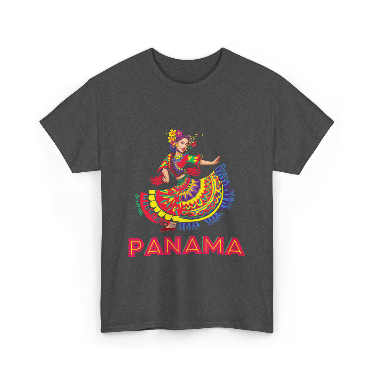 Panama Dance Colorful Culture T-Shirt - Dark Heather