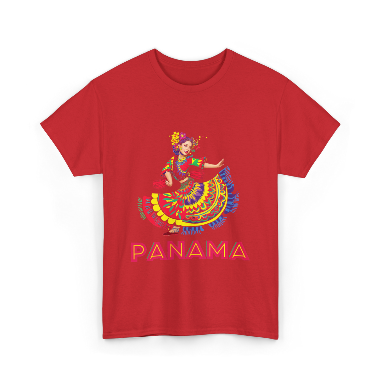 Panama Dance Colorful Culture T-Shirt - Red