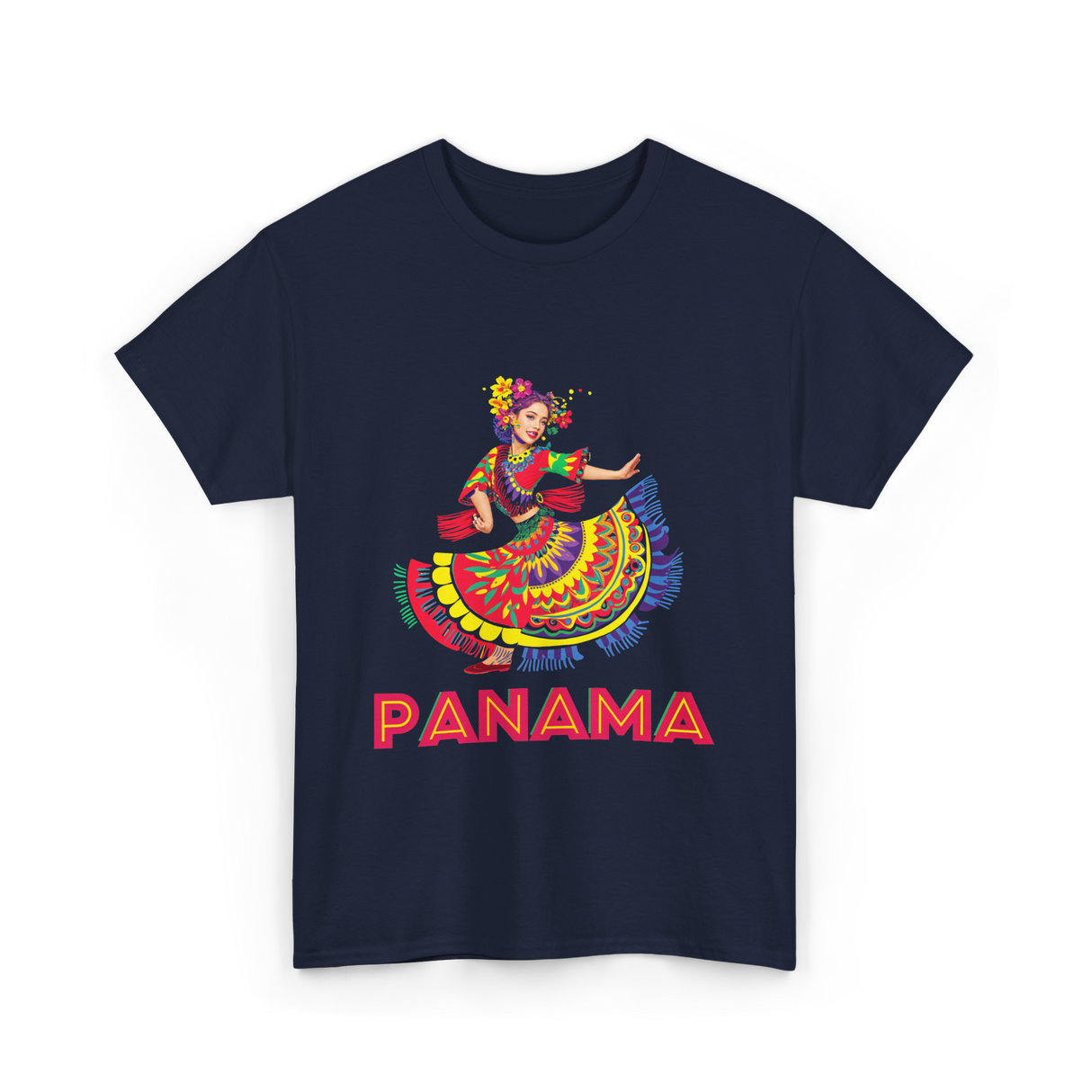 Panama Dance Colorful Culture T-Shirt - Navy