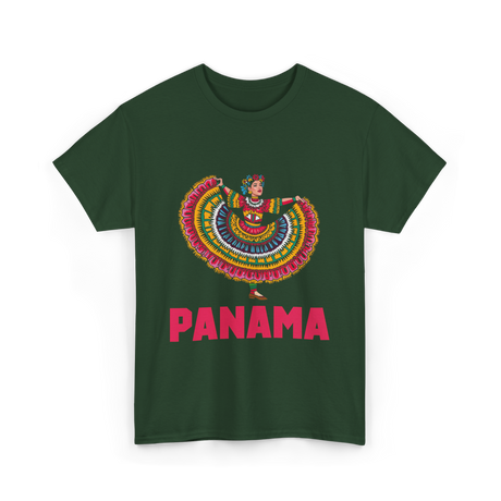 Panama Dance Culture Folk Art T-Shirt - Forest Green