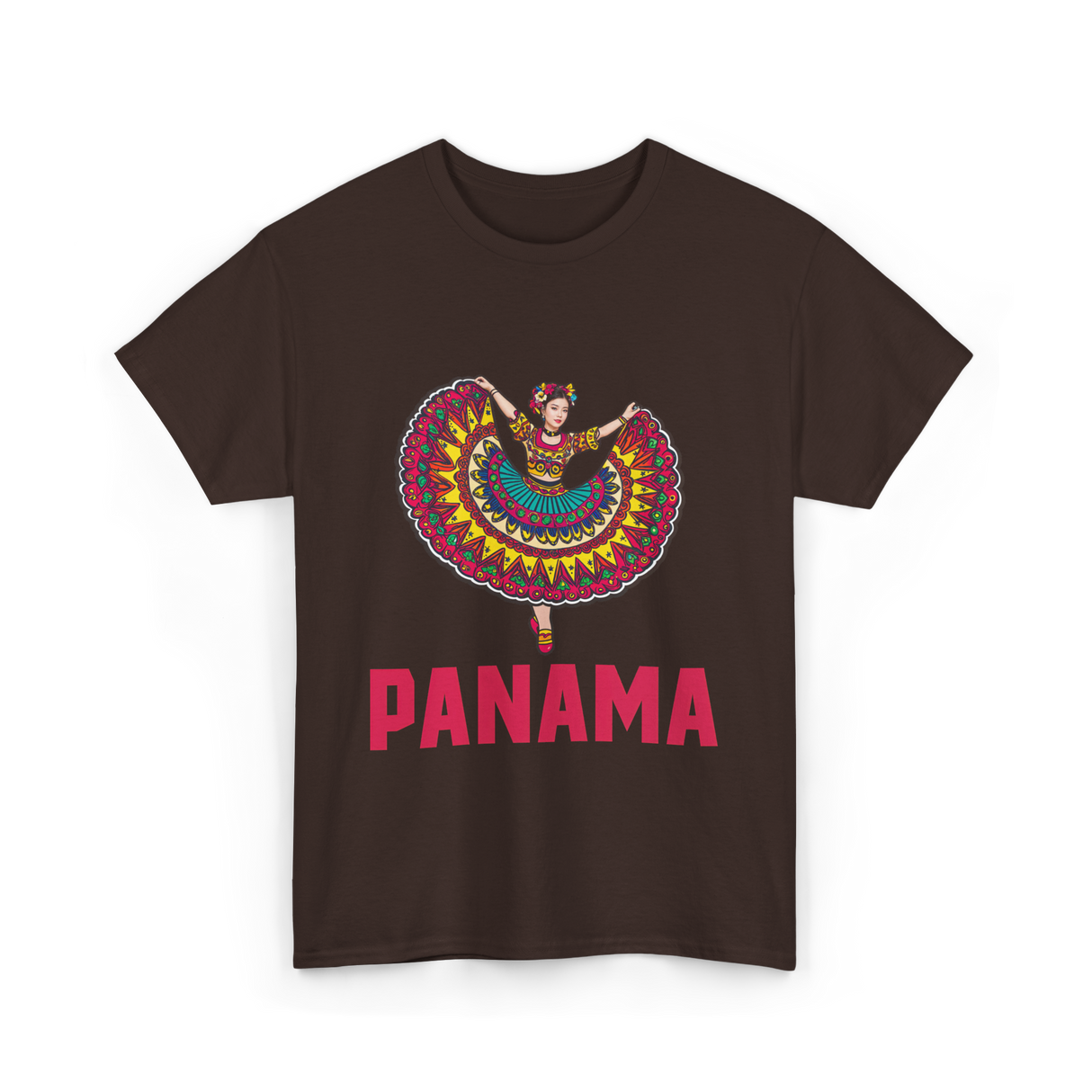 Panama Dance Culture Heritage T-Shirt - Dark Chocolate