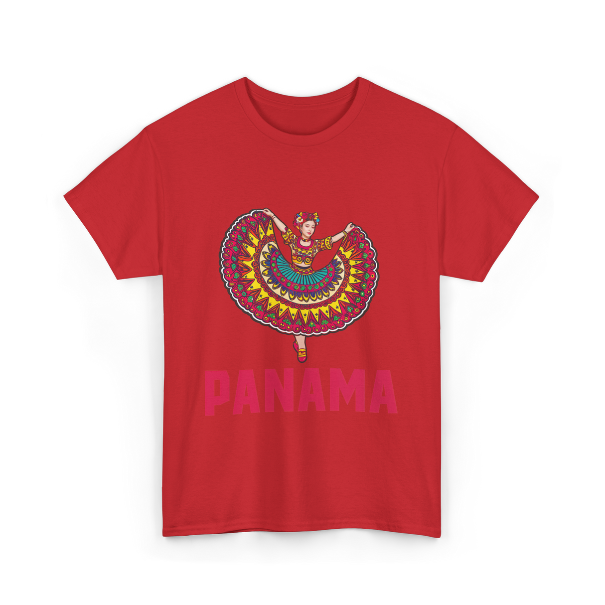 Panama Dance Culture Heritage T-Shirt - Red