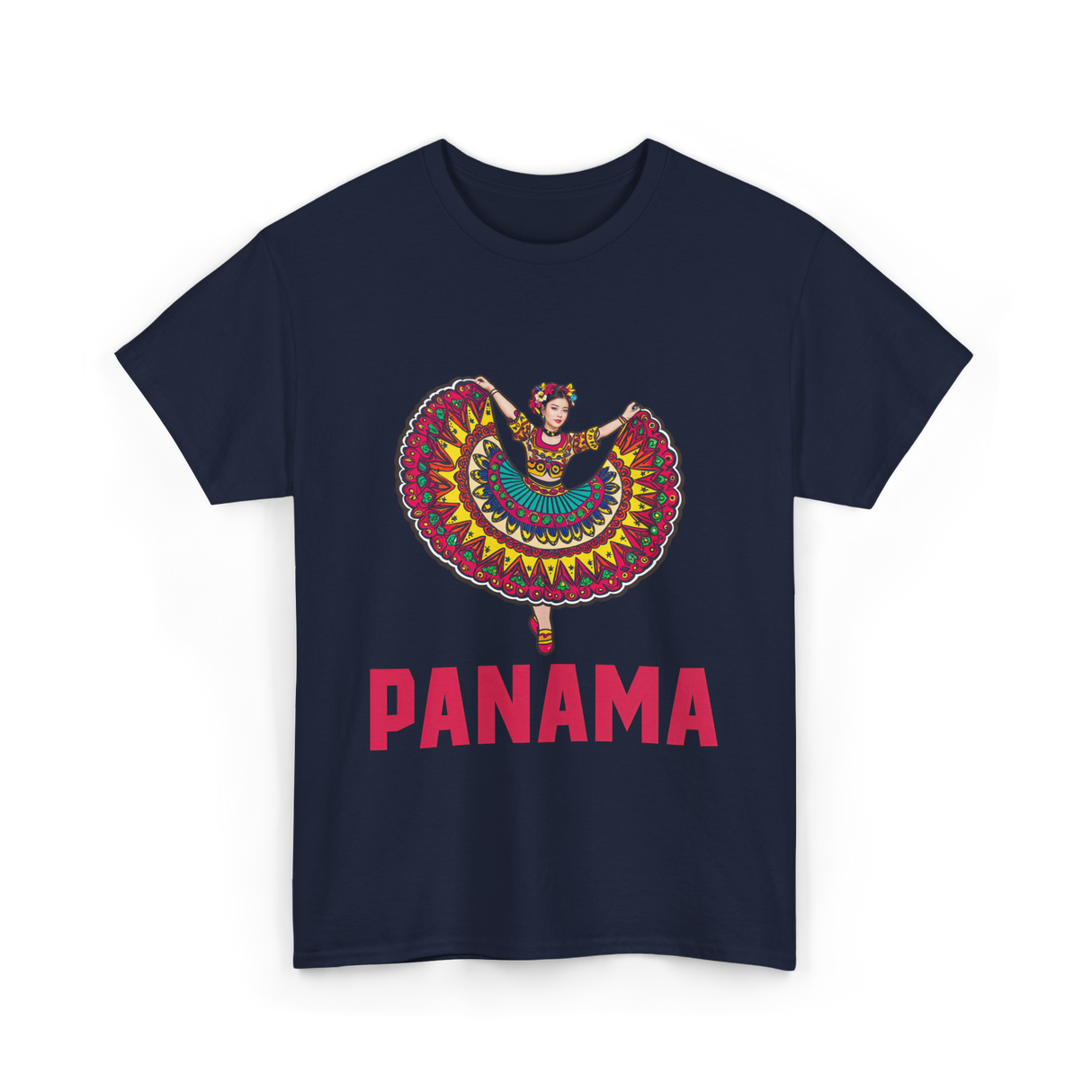 Panama Dance Culture Heritage T-Shirt - Navy