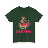 Panama Dance Girl Culture Panama T-Shirt - Forest Green