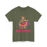 Panama Dance Girl Culture Panama T-Shirt - Military Green