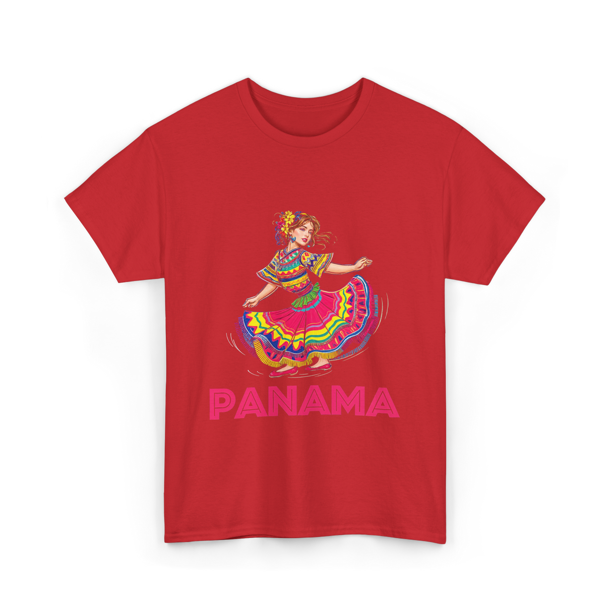 Panama Dance Girl Culture Panama T-Shirt - Red