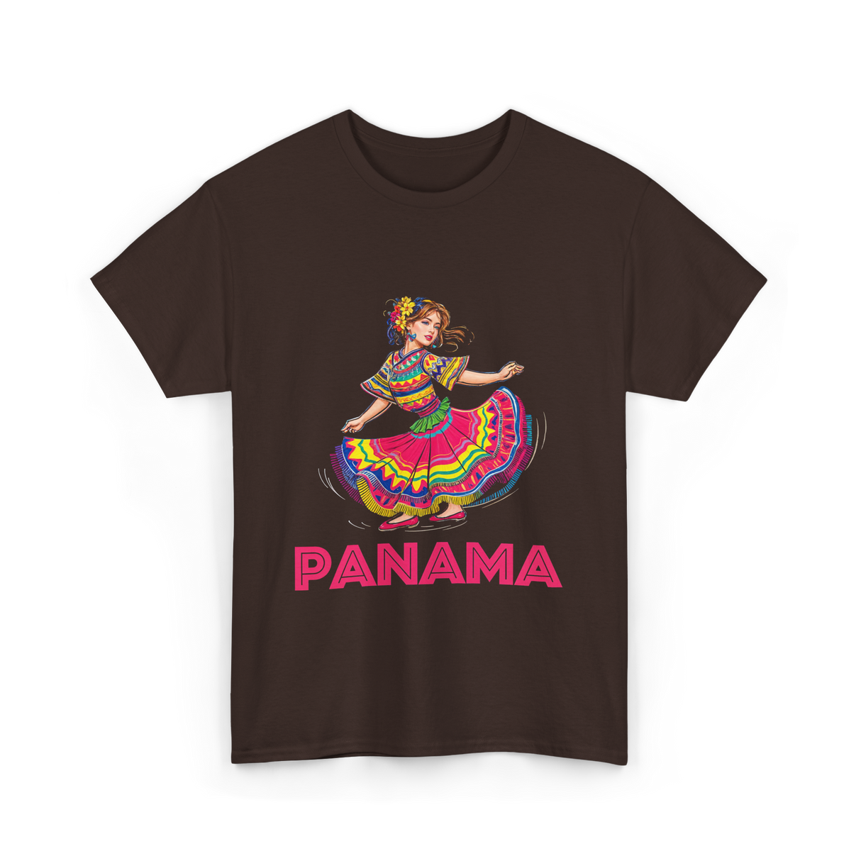 Panama Dance Girl Culture Panama T-Shirt - Dark Chocolate