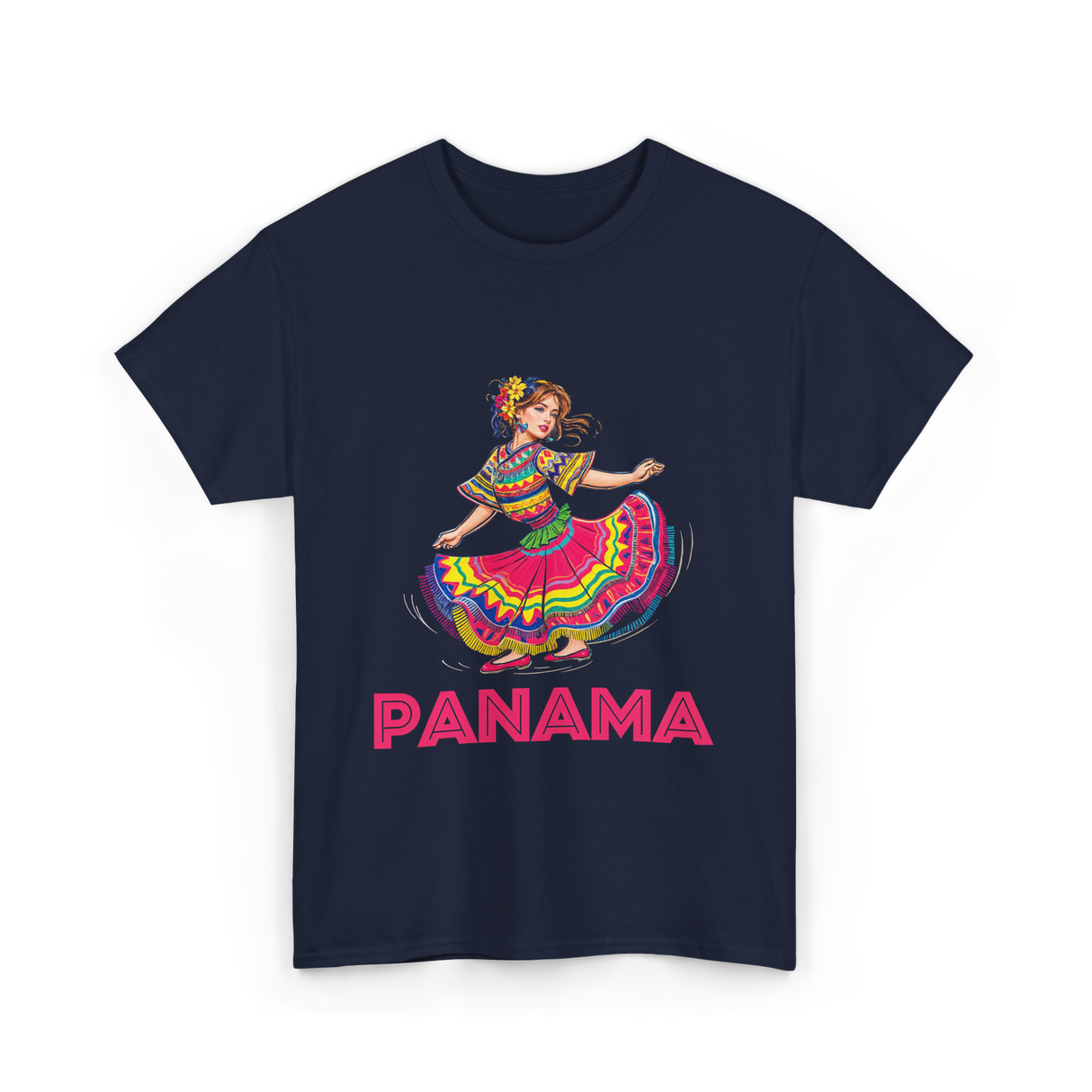 Panama Dance Girl Culture Panama T-Shirt - Navy