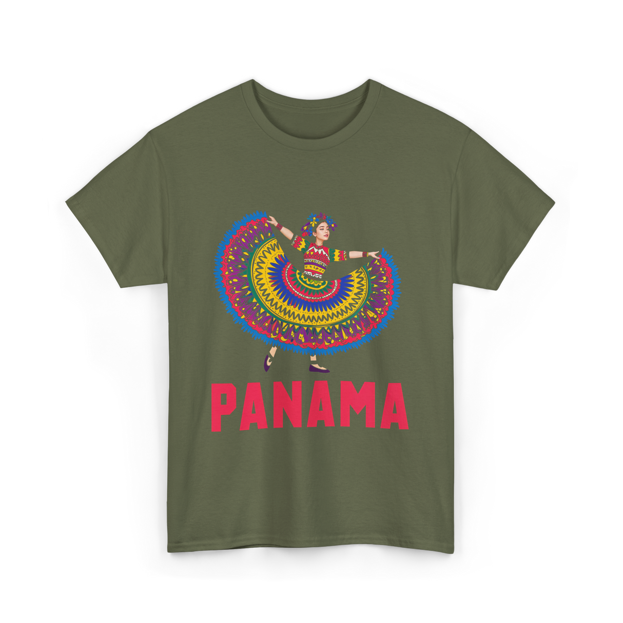 Panama Dancing Culture Panama T-Shirt - Military Green