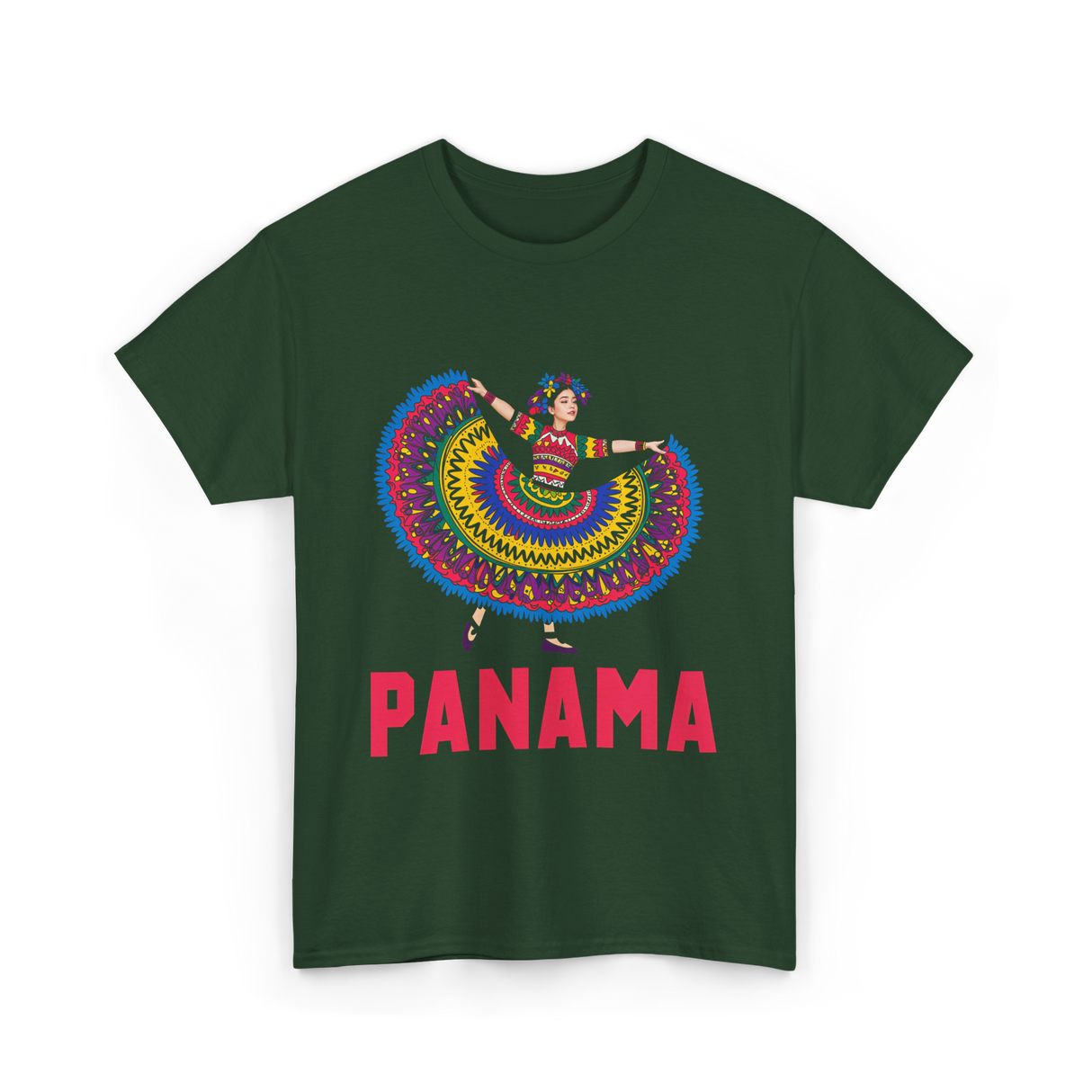 Panama Dancing Culture Panama T-Shirt - Forest Green