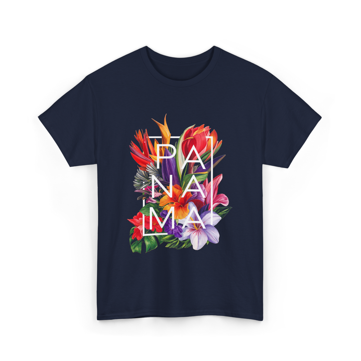 Panama Flowers Panamanian Pride T-Shirt - Navy