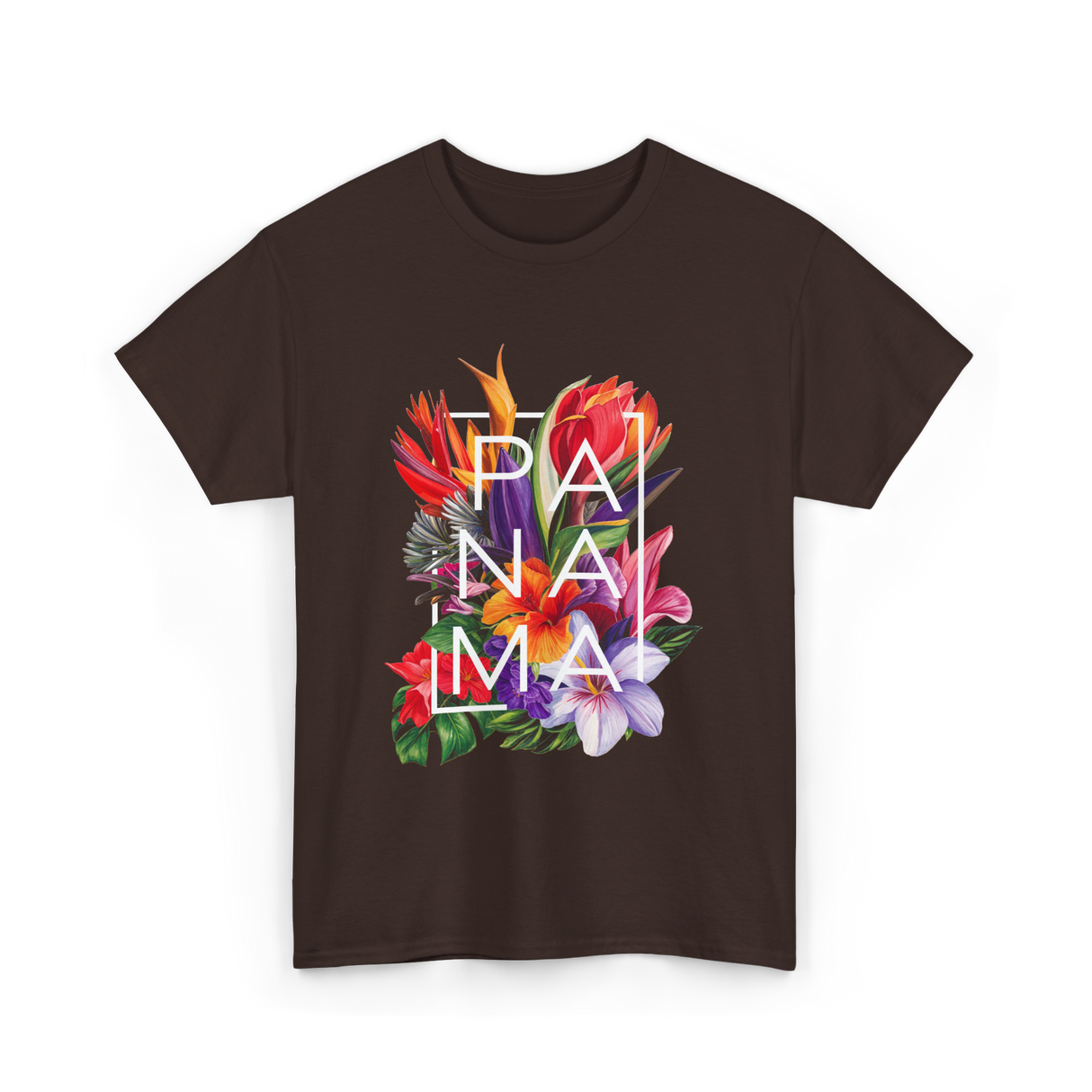 Panama Flowers Panamanian Pride T-Shirt - Dark Chocolate