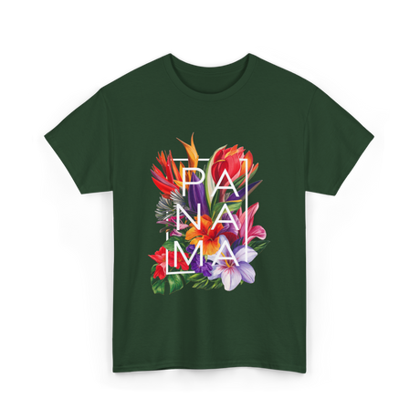 Panama Flowers Panamanian Pride T-Shirt - Forest Green