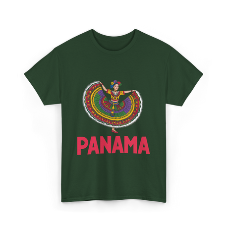 Panama Traditional Dance Culture Heritage T-Shirt - Forest Green