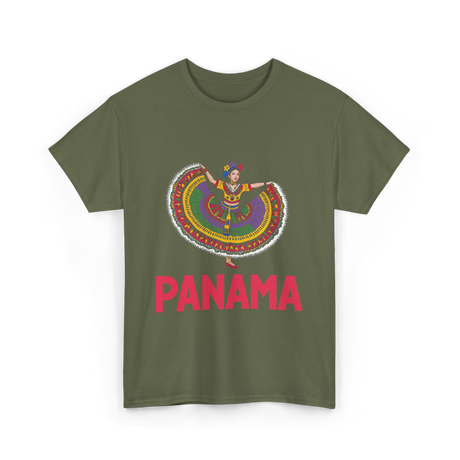 Panama Traditional Dance Culture Heritage T-Shirt - Military Green