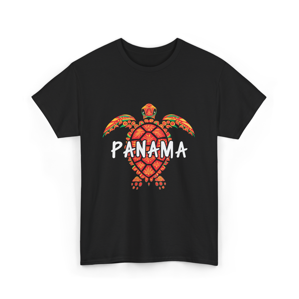 Panama Turtle Tribal Wildlife T-Shirt - Black