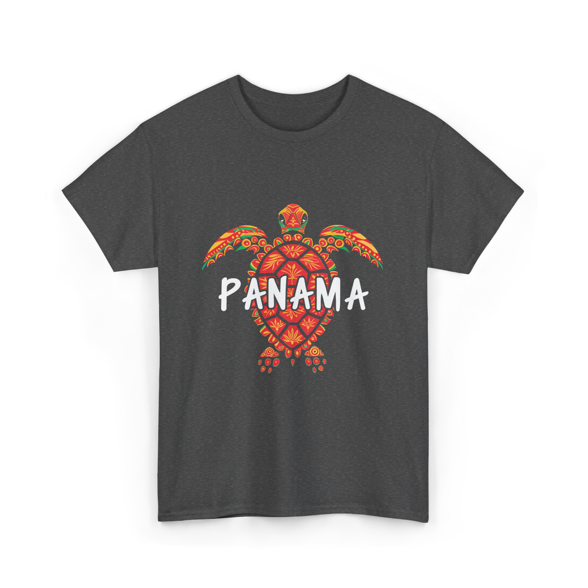 Panama Turtle Tribal Wildlife T-Shirt - Dark Heather