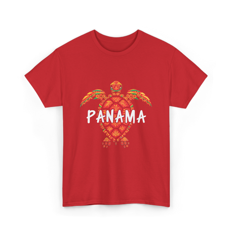 Panama Turtle Tribal Wildlife T-Shirt - Red