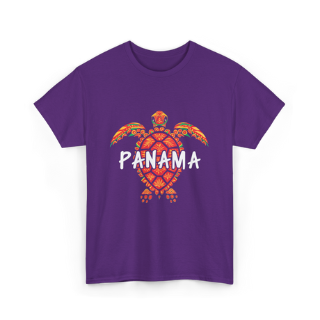 Panama Turtle Tribal Wildlife T-Shirt - Purple