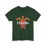 Panama Turtle Tribal Wildlife T-Shirt - Forest Green