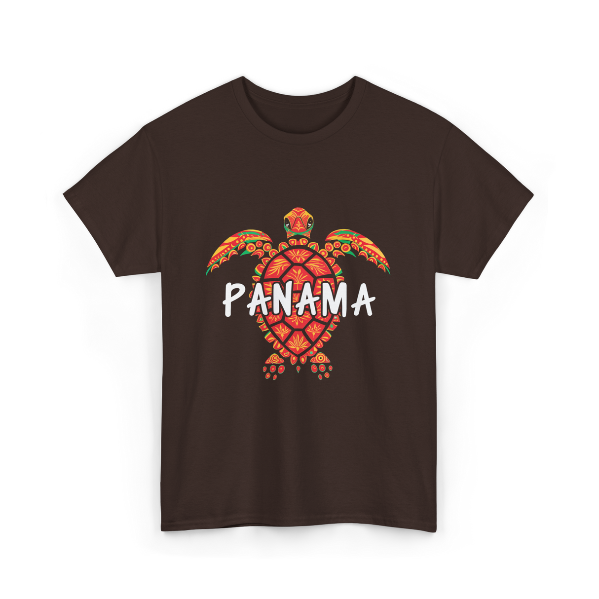 Panama Turtle Tribal Wildlife T-Shirt - Dark Chocolate