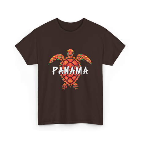 Panama Turtle Tribal Wildlife T-Shirt - Dark Chocolate