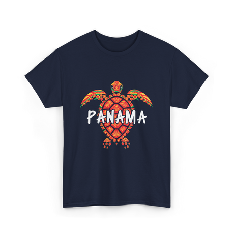 Panama Turtle Tribal Wildlife T-Shirt - Navy