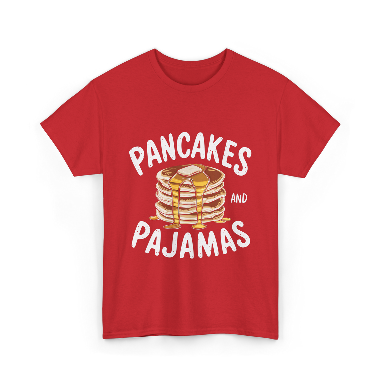 Pancakes and Pajamas Breakfast T-Shirt - Red