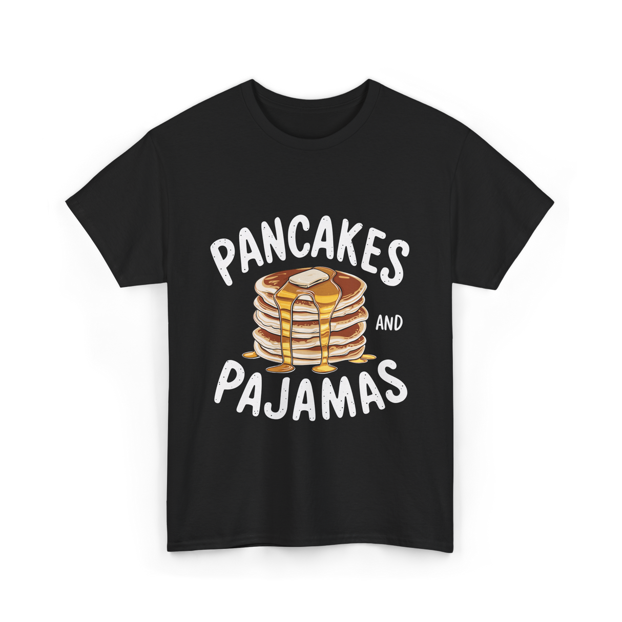 Pancakes and Pajamas Breakfast T-Shirt - Black