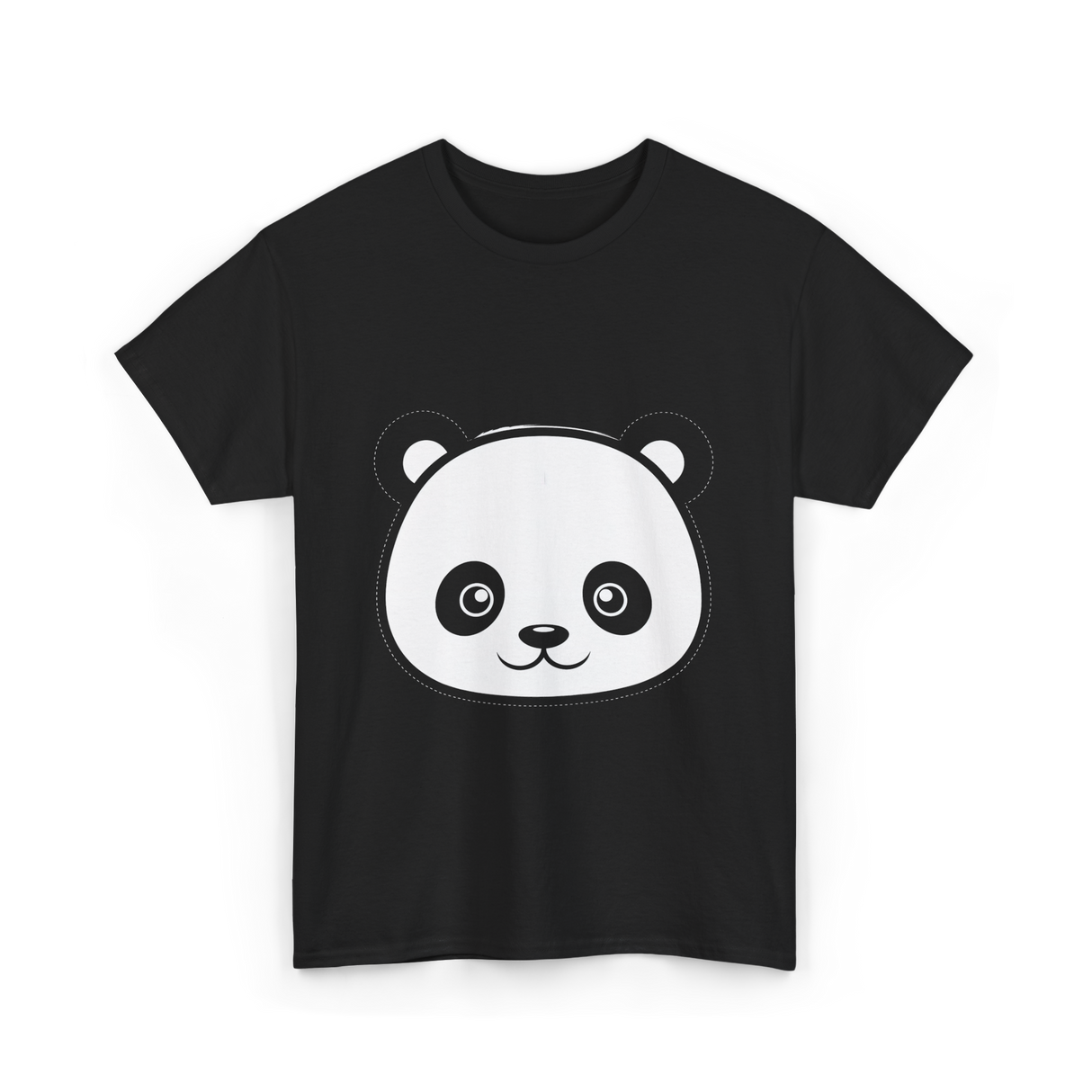 Panda Face Panda Animal T-Shirt - Black