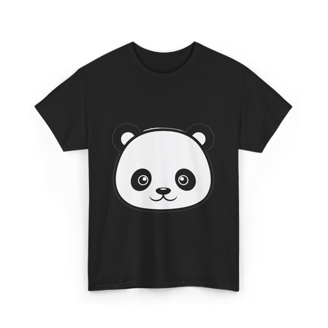 Panda Face Panda Animal T-Shirt - Black