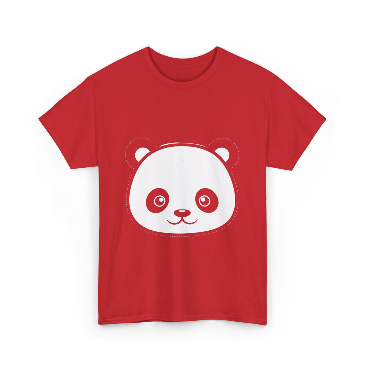 Panda Face Panda Animal T-Shirt - Red