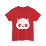 Panda Face Panda Animal T-Shirt - Red