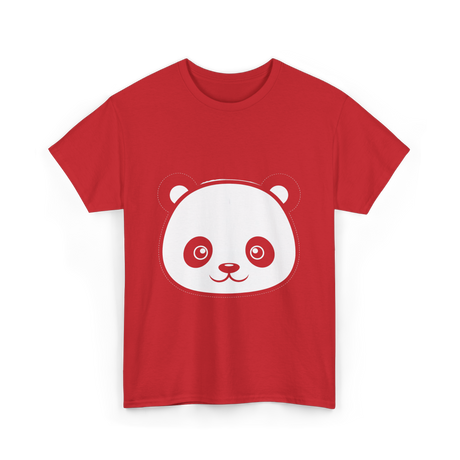 Panda Face Panda Animal T-Shirt - Red