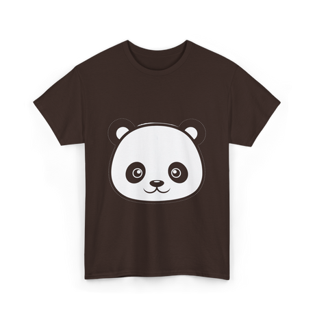 Panda Face Panda Animal T-Shirt - Dark Chocolate