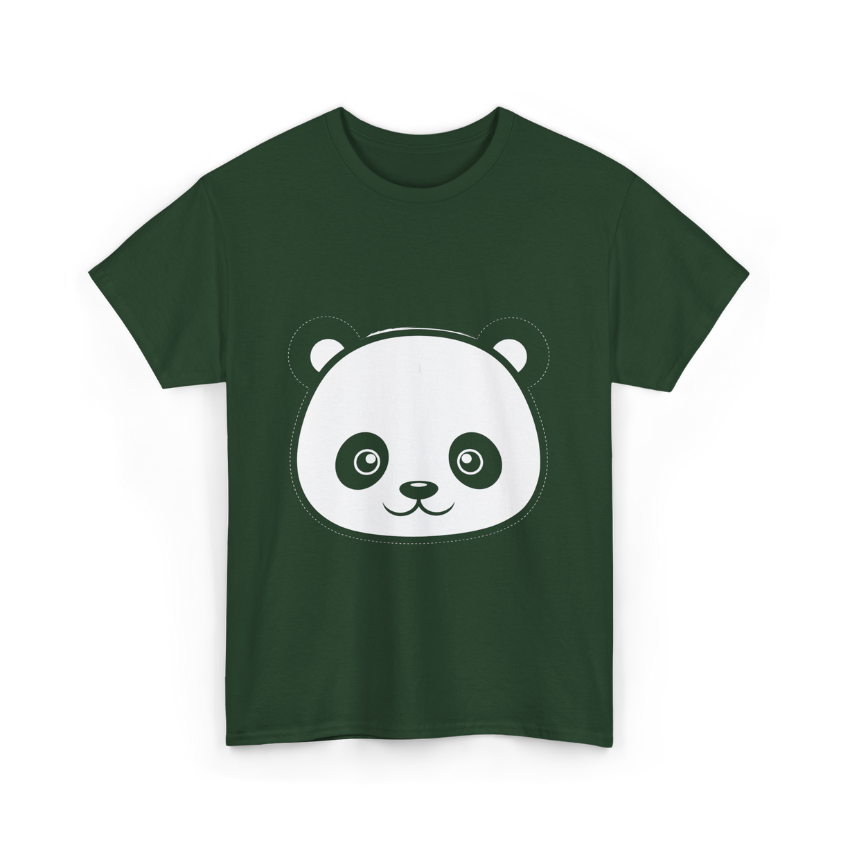 Panda Face Panda Animal T-Shirt - Forest Green